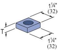 Square Nut 1/2-13 EG - Click Image to Close